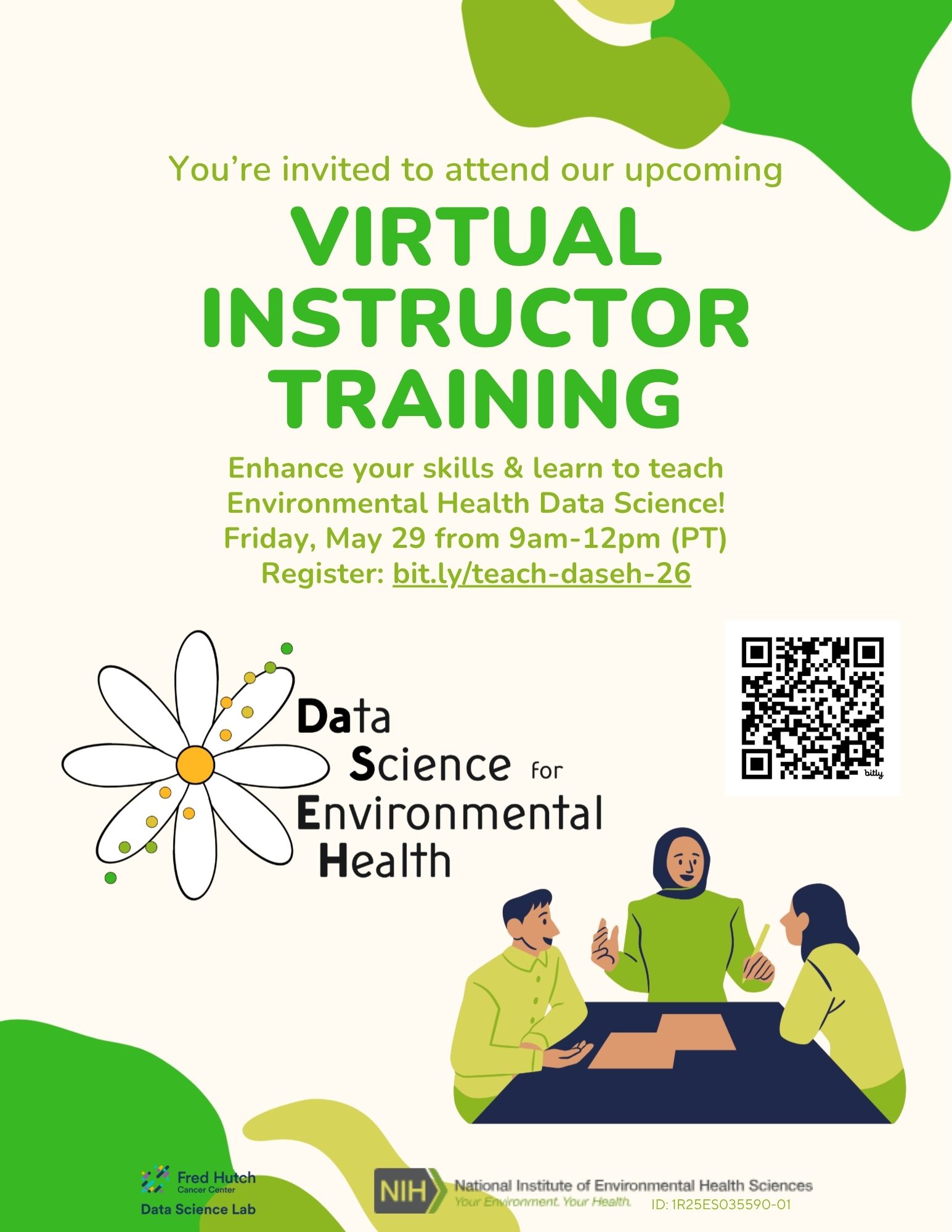 DaSEH participants in person in a classroom learning about reproducibility.